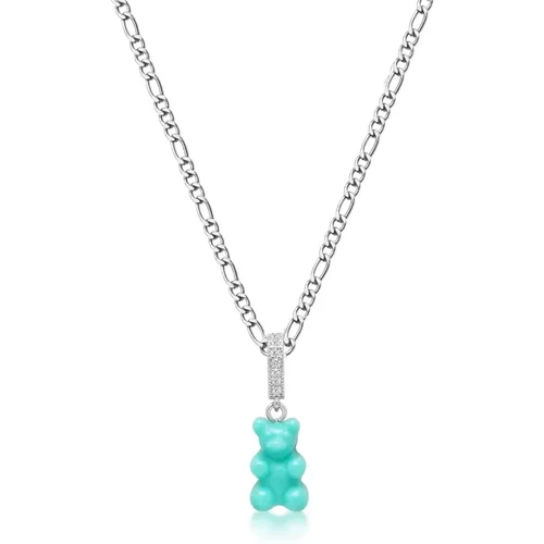 Turquoise Gummy Bear Pendant Necklace , male, Sizes: ONE SIZE - Nialaya - Modalova