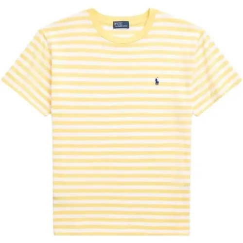 Gestreiftes Jersey T-Shirt in Chrome /White , Damen, Größe: S - Ralph Lauren - Modalova