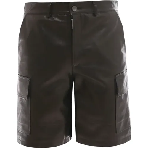 Leather Bermuda Shorts Ss22 , male, Sizes: S - Dfour - Modalova