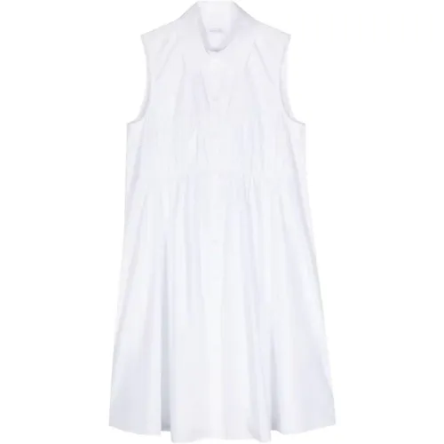 Cotton Poplin Dress Ruched Detailing , female, Sizes: 2XS, XS - PATRIZIA PEPE - Modalova