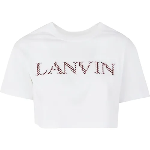 Besticktes Crop T-Shirt , Damen, Größe: M - Lanvin - Modalova