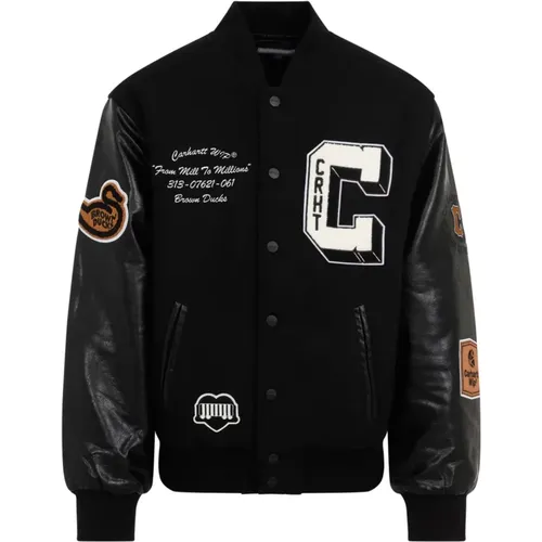 Entenbomberjacke in Braun und Schwarz , Herren, Größe: S - Carhartt WIP - Modalova