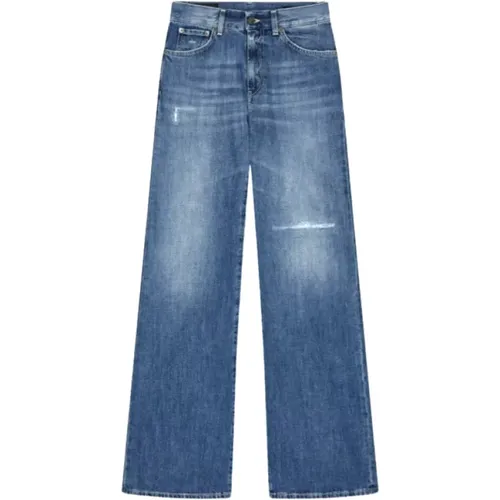 Amber Wide Leg Jeans, Hellblau , Damen, Größe: W30 - Dondup - Modalova