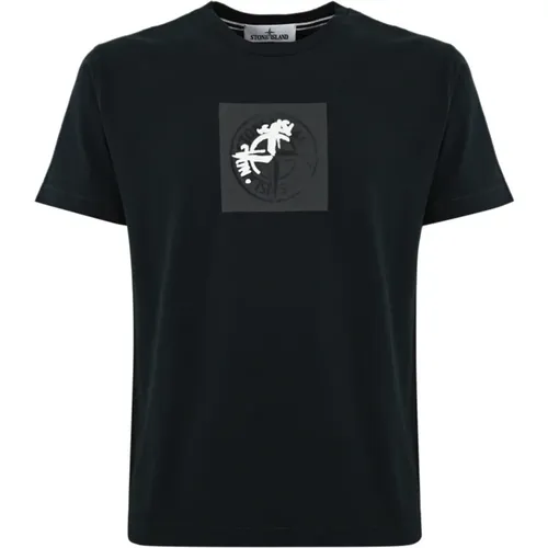 Logo Print Cotton T-shirt , male, Sizes: M, L, 2XL - Stone Island - Modalova