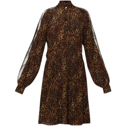 Silk Animal Print Dress , female, Sizes: XS, L, S, XL, 2XS - Liu Jo - Modalova