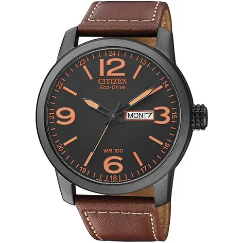 Classic Leather Watch, Case, Brown Band , male, Sizes: ONE SIZE - Citizen - Modalova