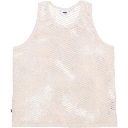 Mesh Tank Top Unbleached Cotton , male, Sizes: S, XL - Obey - Modalova