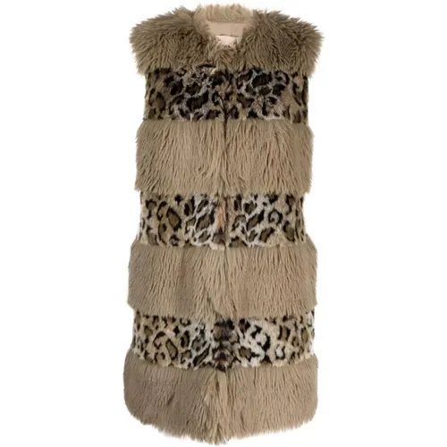 Animal Print Fur Gilet Art. 232Tp2291 , female, Sizes: XS - Twinset - Modalova