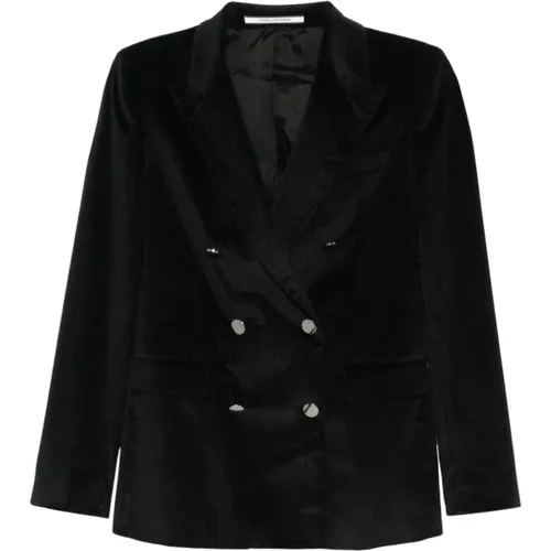 Corduroy Double-Breasted Jacket , female, Sizes: XS - Tagliatore - Modalova