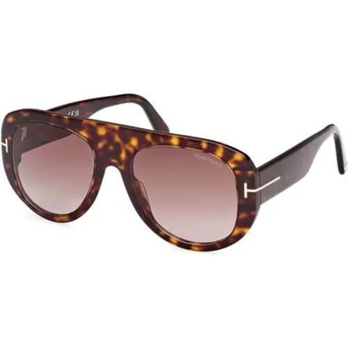 Dark Havana Gradient Bordeaux Sunglasses , female, Sizes: 55 MM - Tom Ford - Modalova