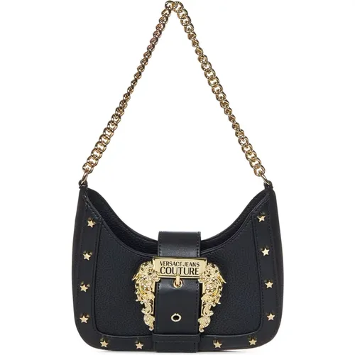 Faux Leather Shoulder Bag with Baroque Buckle , female, Sizes: ONE SIZE - Versace Jeans Couture - Modalova