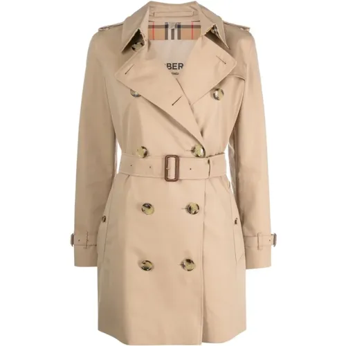 Cotton Gabardine Double-Breasted Coat , female, Sizes: 2XS, XS - Burberry - Modalova