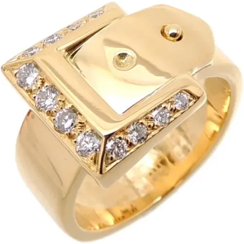 Pre-owned gold metal ring , female, Sizes: ONE SIZE - Hermès Vintage - Modalova