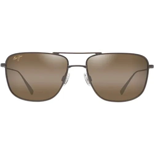 Unisex Square Sunglasses with Bronze Matte Titanium Frame , unisex, Sizes: 54 MM - Maui Jim - Modalova