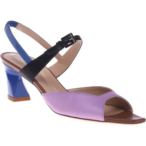Sandal in lilac and blue calfskin , female, Sizes: 4 1/2 UK - Baldinini - Modalova