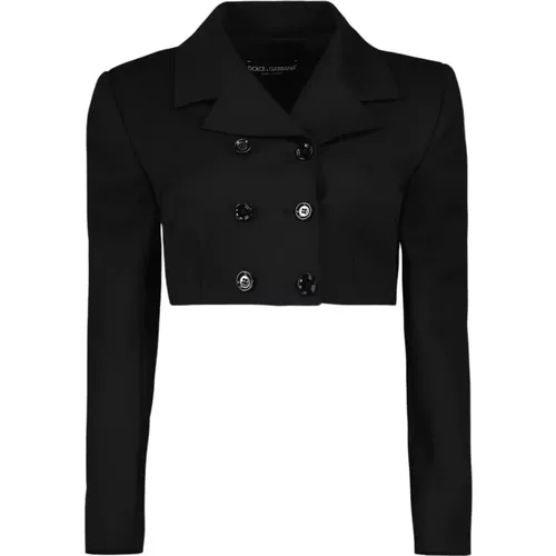 Short Wool Jacket , female, Sizes: S - Dolce & Gabbana - Modalova