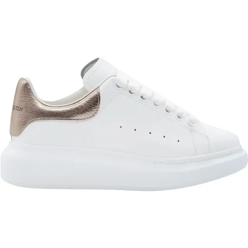 Weiße Rose Leder Sneakers , Damen, Größe: 36 1/2 EU - alexander mcqueen - Modalova