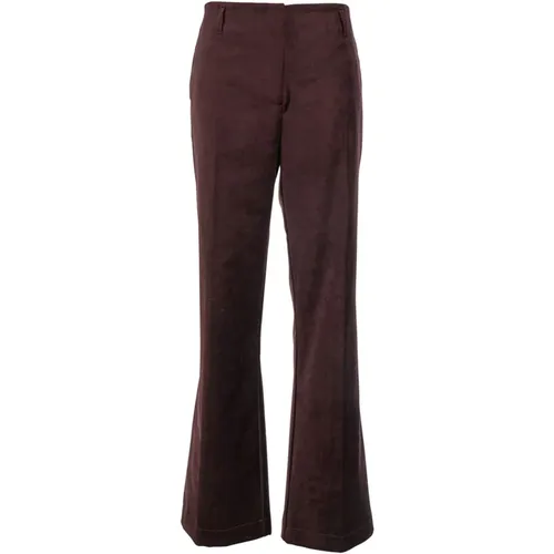 Velvet Trumpet Shaped Trousers , female, Sizes: S, XS - Forte Forte - Modalova