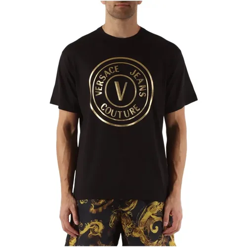 Logo Print Regular Fit Baumwoll T-shirt - Versace Jeans Couture - Modalova