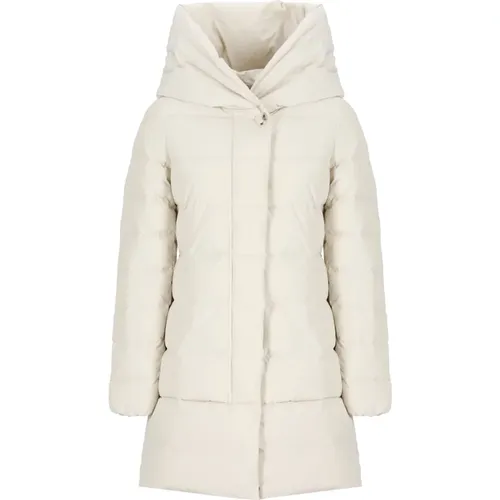 Ivory Gepolsterter Parka mit Kapuze , Damen, Größe: L - Woolrich - Modalova