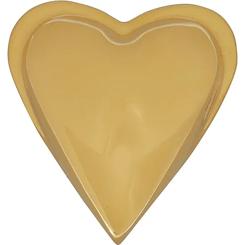 Golden Heart Dome Earrings Pair , female, Sizes: ONE SIZE - Alaïa - Modalova