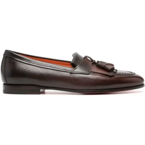 Flat shoes , male, Sizes: 7 1/2 UK - Santoni - Modalova