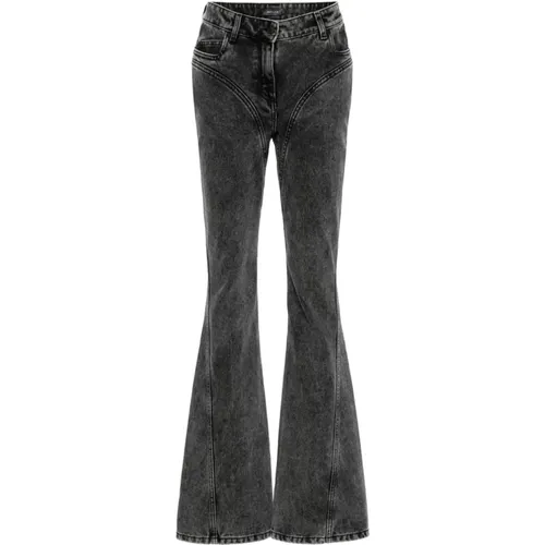 Black Washed Denim Pants , female, Sizes: W27, W31, W28, W29 - Mugler - Modalova