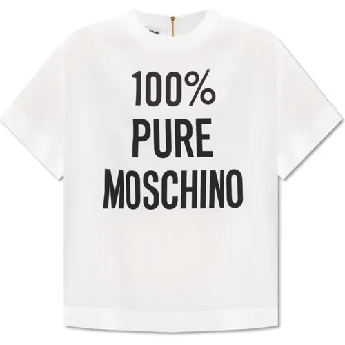 T-Shirt mit Logo , Damen, Größe: S - Moschino - Modalova