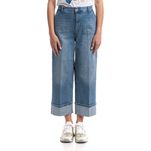 Flare Jeans with Cuffs , female, Sizes: W26, W25, W24, W28, W27 - Liu Jo - Modalova