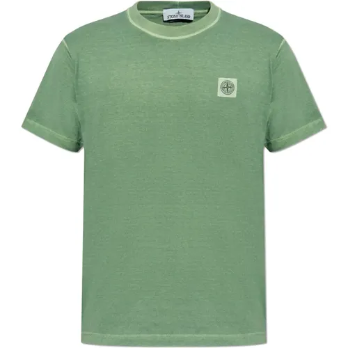 T-shirt with logo patch , male, Sizes: 2XL, S - Stone Island - Modalova