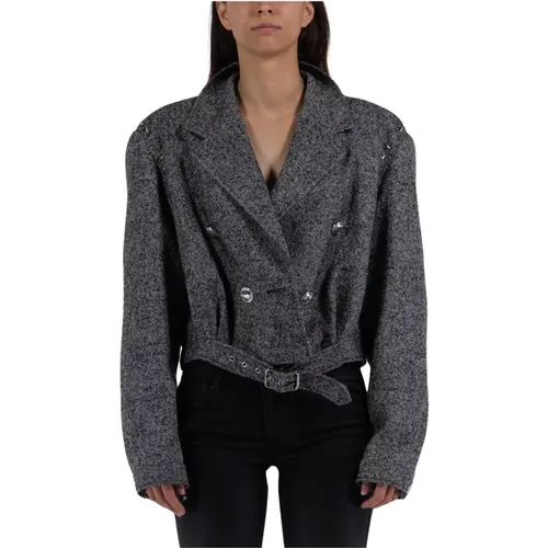 Wool Tweed Bomber Jacket , female, Sizes: XS, S - Alessandra Rich - Modalova