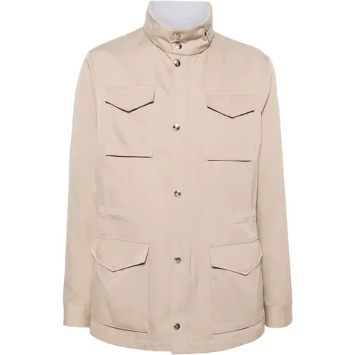Silk Jacket with Concealed Hood , male, Sizes: L, XL, 3XL, 2XL - Eleventy - Modalova