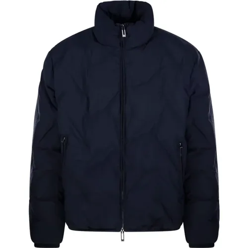 Navy Quilted Jacket , male, Sizes: L - Emporio Armani - Modalova