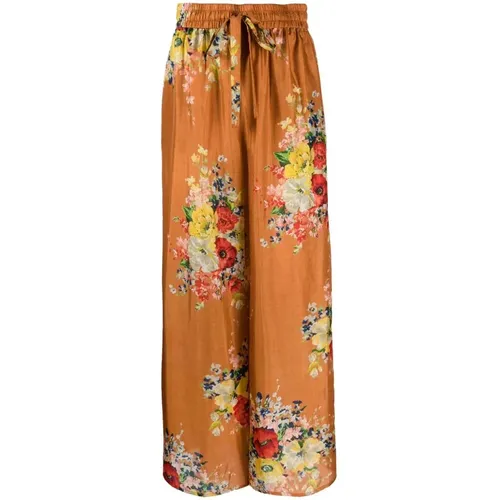 Blumenmuster Hohe Taille Weite Bein Hose - Zimmermann - Modalova