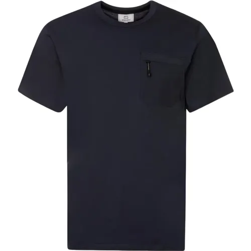 T-Shirt, Klassischer Stil , Herren, Größe: 2XL - Woolrich - Modalova