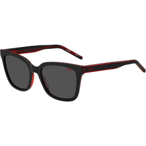 Schwarze Rot/Graue Sonnenbrille - Hugo Boss - Modalova
