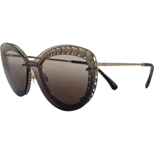 Large Butterfly Sunglasses with Pearl Embellishments , female, Sizes: ONE SIZE - Chanel - Modalova