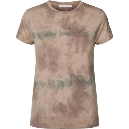 Tie-Dye T-Shirt Andra Silver , female, Sizes: S, M, L, XL - Rabens Saloner - Modalova