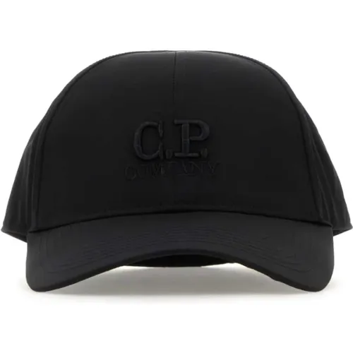 Stylische Schwarze Nylon-Baseballkappe , Herren, Größe: ONE Size - C.P. Company - Modalova