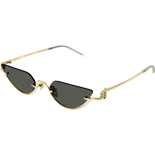 Gold Graue Sonnenbrille Stilvolles Modell , Damen, Größe: 53 MM - Gucci - Modalova