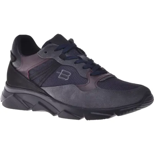 Trainers in blue and grey suede and fabric , male, Sizes: 6 UK, 11 UK, 7 UK, 8 UK, 9 UK - Baldinini - Modalova