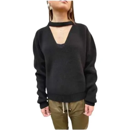 Eclipse V-Neck Band Sweater , female, Sizes: L, M, S, XS - Rick Owens - Modalova