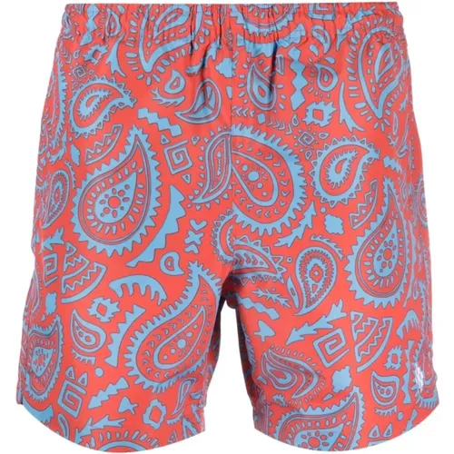 Blue Paisley Swim Shorts , male, Sizes: L, S - Marcelo Burlon - Modalova