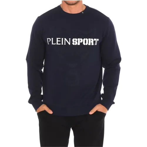 Rundhalsausschnitt Sweatshirt mit Markendruck , Herren, Größe: L - Plein Sport - Modalova