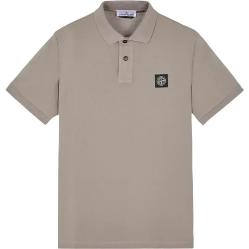 Dove Grey Polo Slim Fit , Herren, Größe: 2XL - Stone Island - Modalova