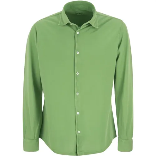 Baumwoll-Piqué-Shirt mit rundem Saumschnitt , Herren, Größe: 2XL - Fedeli - Modalova