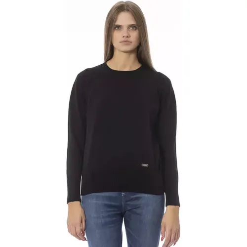 Trendiger Schwarzer Wollpullover , Damen, Größe: XS - Baldinini - Modalova