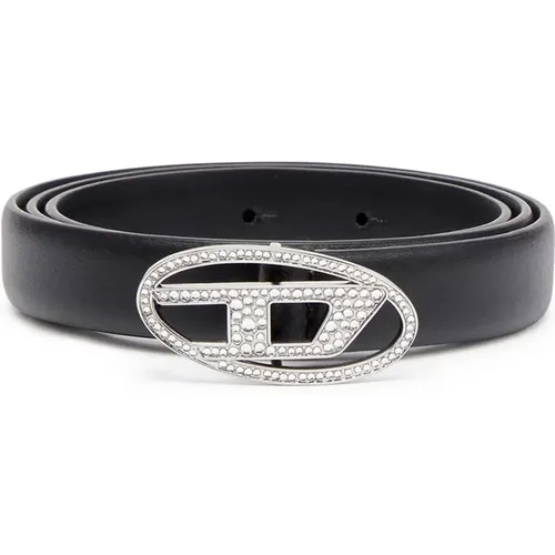 Oval Logo Strass Belt , female, Sizes: 85 CM, 80 CM - Diesel - Modalova