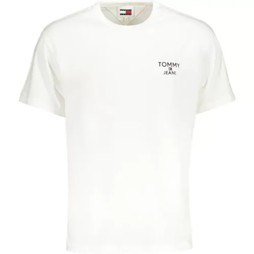 Kurzarm Baumwolle Logo Besticktes T-Shirt , Herren, Größe: L - Tommy Hilfiger - Modalova