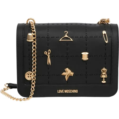 Chic Shoulder Bag with Magnet Closure , female, Sizes: ONE SIZE - Love Moschino - Modalova